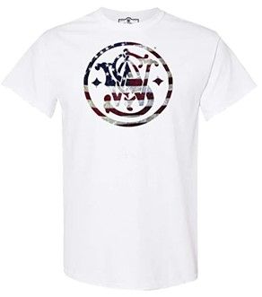 S&W American Flag Circle Logo S/S Tee - 2XL - White