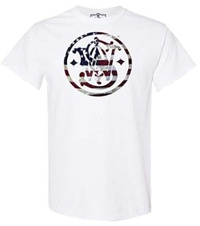 S&W American Flag Circle Logo S/S Tee - LGE - White