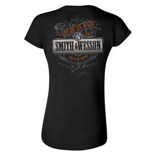 S&W Womens American Made Piece of Mind S/S Tee - Black -MED