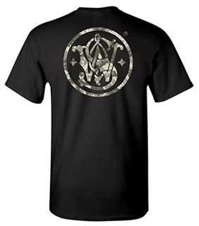 S&W Digital Camo Filled Circle Logo Mens Tee Black - 2XL