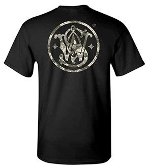 S&W Digital Camo Filled Circle Logo Mens Tee Black - 2XL