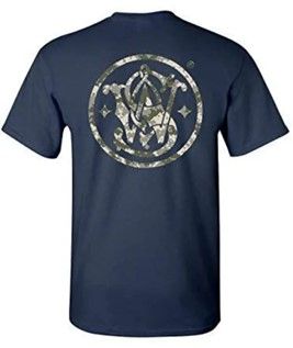 S&W Digital Camo Filled Circle Logo Mens Tee - Navy - 2XL