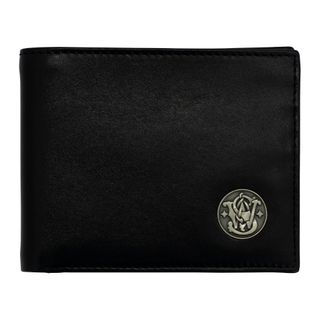 S&W Mens Genuine Leather Bifold Wallet - Black