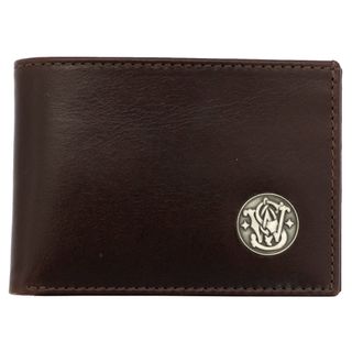 S&W Mens Genuine Leather Front Pocket Wallet - Brown