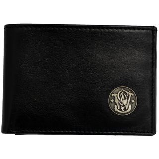 S&W Mens Genuine Leather Front Pocket Wallet - Black