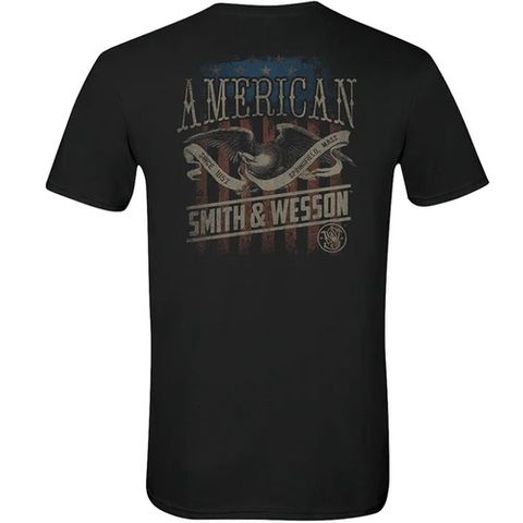 S&W Mens Vintage American Eagle Premium S/S Tee Black - XL