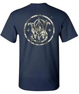 S&W Digital Camo Filled Circle Logo Mens Tee - Navy - MED