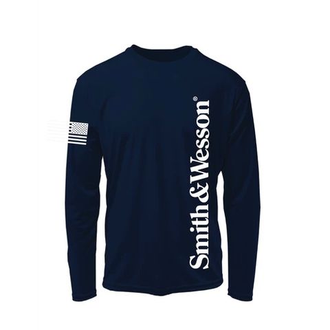 S&W Vertical Rib Print Navy Long Sleeve - XL