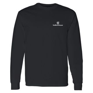 S&W Trade Mark Back Print Long Sleeve Tee in Black - L