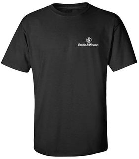 S&W Trade Mark Tee With Back Print in Black - 2XL