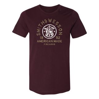 S&W Arched American Made Firearms Premium Tee - Oxblood - LG