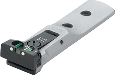 Rear sight in silver finish with Fibre Optic blade