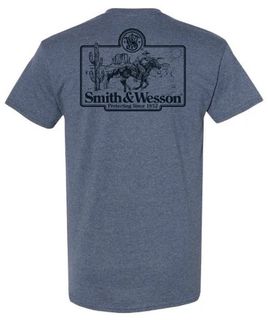 S&W Western Scene Tee - Heather Denim - LG