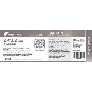 GREEN RHINO® GRILL & OVEN CLEANER HALF LABEL