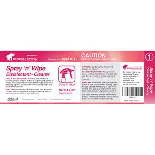 GREEN RHINO® SPRAY & WIPE CLEANER HALF LABEL