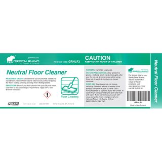 GREEN RHINO® NEUTRAL FLOOR CLEANER HALF LABEL