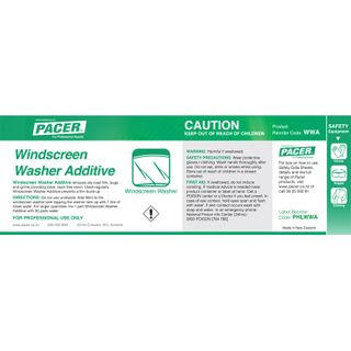 PACER HALF LABEL WINDOW WASHER ADDITIVE