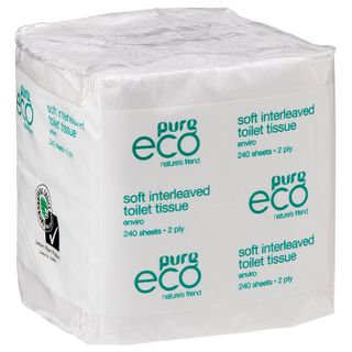 PUREECO INTERLEAVED TOILET TISSUE 2PLY 240SHEETS (36PACK)