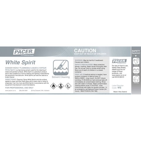 HALF LABEL FOR WHITE SPIRITS