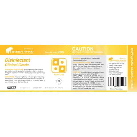 HALF LABEL CLINICAL DISINFECTANT