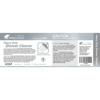 GREEN RHINO® SHOWER CLEANER HALF LABEL