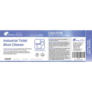 GREEN RHINO® TOILET BOWL CLEANER HALF LABEL