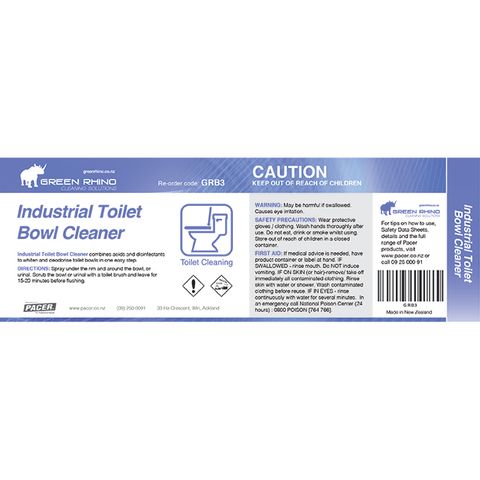 GREEN RHINO® TOILET BOWL CLEANER HALF LABEL