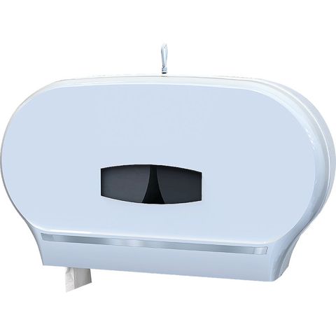 JUMBO TOILET ROLL DISPENSER TWIN WHITE