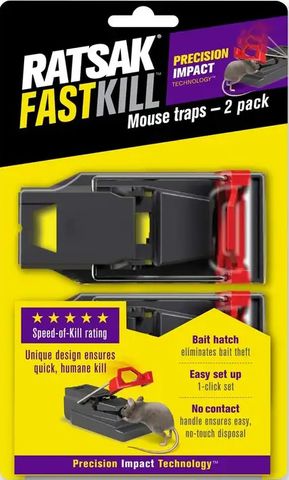 Ratsak Fastkill Mouse Traps 2pk (6)