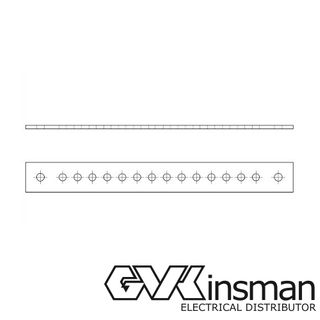 EARTH BAR, 50MM X 6MM X 450MM TINNED CU. 14 X M12 STUDS