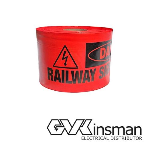 RAILWAY SIGNALLING BELOW WARNING TAPE ORANGE 150MM X 500M