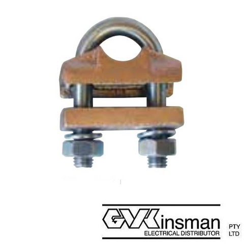EARTH ROD CLAMP COPPER - 17-19MM ROD - 3 TAPS - 50-120MM²