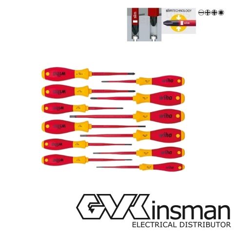 12PCS SCREWDRIVER SET SLIM FIX SLTD/PHILLIPS/POZ/TORX 1000V