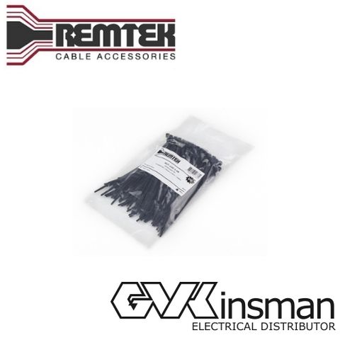 CABLE TIE 150MM L X 3.6MM W BLACK BAG OF 100