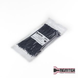 CABLE TIE 200MM L X 3.6W BLACK BAG OF 100