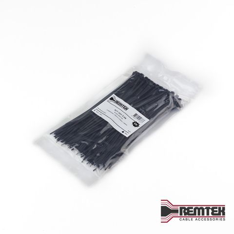 CABLE TIE 200MM L X 3.6W BLACK BAG OF 100