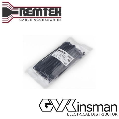 CABLE TIE 200MM L X 4.8 BLACK BAG OF 100