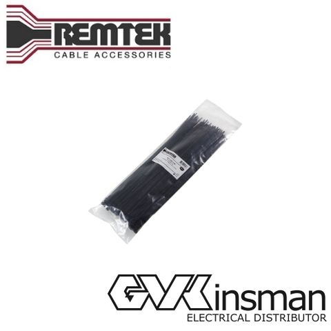 CABLE TIE 369MM L X 4.8MM W BLACK BAG OF 100