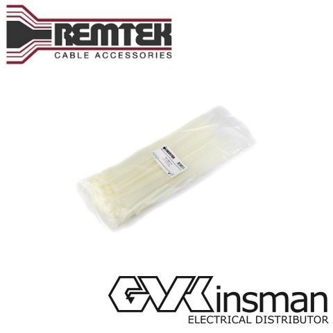 CABLE TIE 380MM L X 7.6MM W NATURAL BAG OF 100