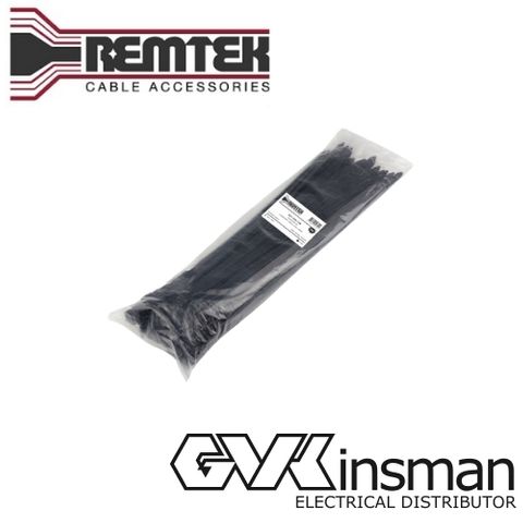 CABLE TIE 762MM L X 9MM W BLACK BAG OF 100