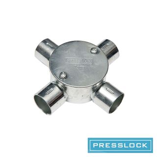 20MM 4 WAY METAL SHALLOW JUNCTION BOX