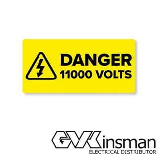 ADHESIVE STICKER WARNING 11000V 125X60MM, HIGH TAC