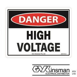 ADHESIVE DANGER DECAL - HIGH VOLTAGE - ROLL / 250