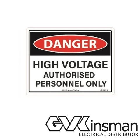 ADHESHIVE DANGER DECAL - AUTHORISED PERSONNEL - ROLL / 250