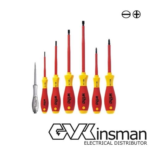 7 PCS SCREWDRIVER SET SLOTTED/PHILLIPS SOFT FINISH 1000V