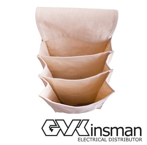 GLOVE BAG, CANVAS, 3 POCKET, HOOK LOOP GRIP STRIP CLOSE