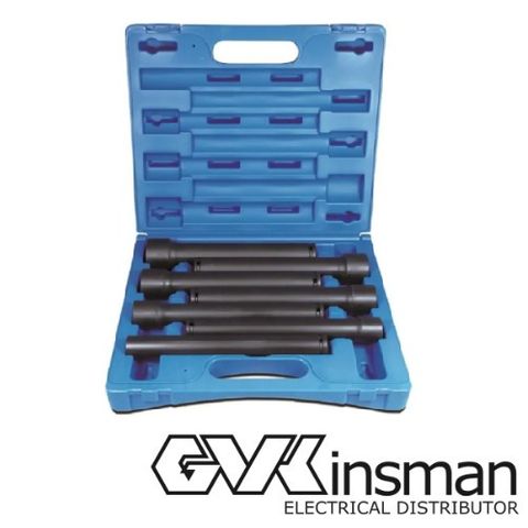 SOCKET SET, EXTRA DEEP TUBE,1/2", 7PC, 19-,36MM, W CASE