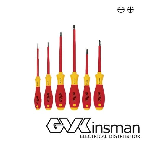 6PCS SCREWDRIVER SET SLOTTED/PHILLIPS 1000V SOFT FINISH