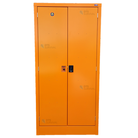 Civil Defence Large Empty Orange Cabinet  2054 (H) x 1000 (W) x 460 (D)cm