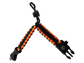 Paracord Basic Survival Bracelet (Black and Orange Mix) - Compass - Whistle - Fire starter